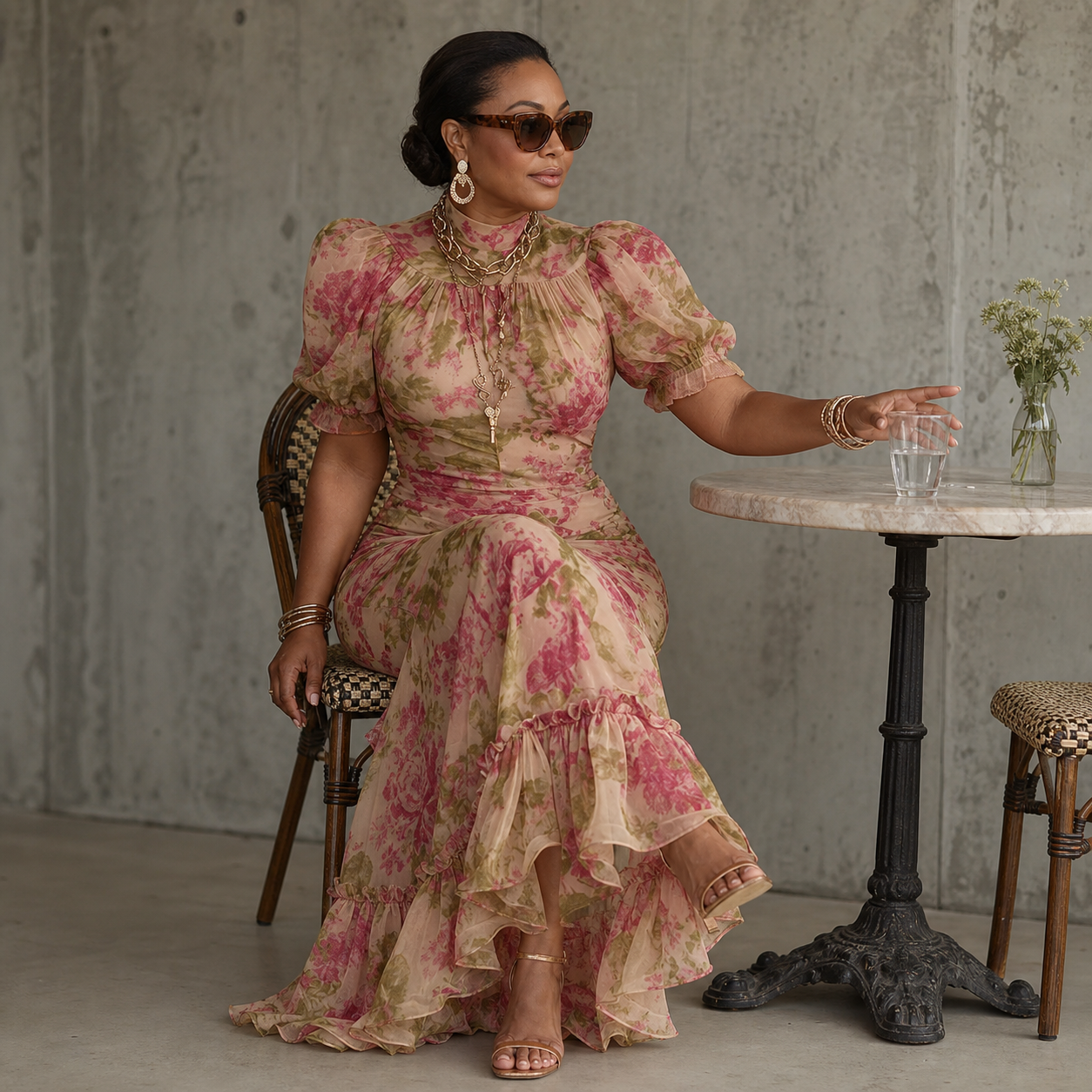 Valentina Petrelli™ Zwiewna sukienka maxi w kwiaty dla swobodnej elegancji