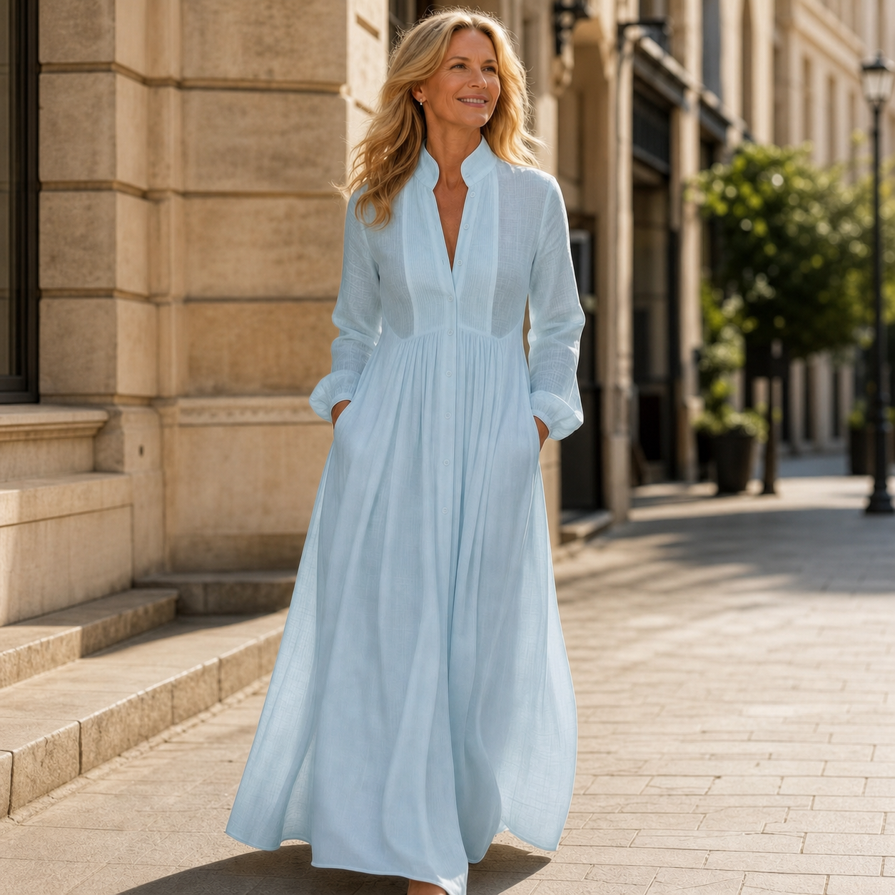 Valentina Vecchietti™ Przewiewna sukienka maxi dla swobodnej elegancji