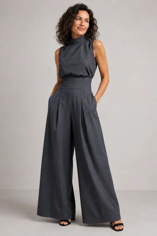 Valeria Quadrelli™ Lekki zestaw z bezrękawnikiem i spodniami wide leg w swobodnym stylu