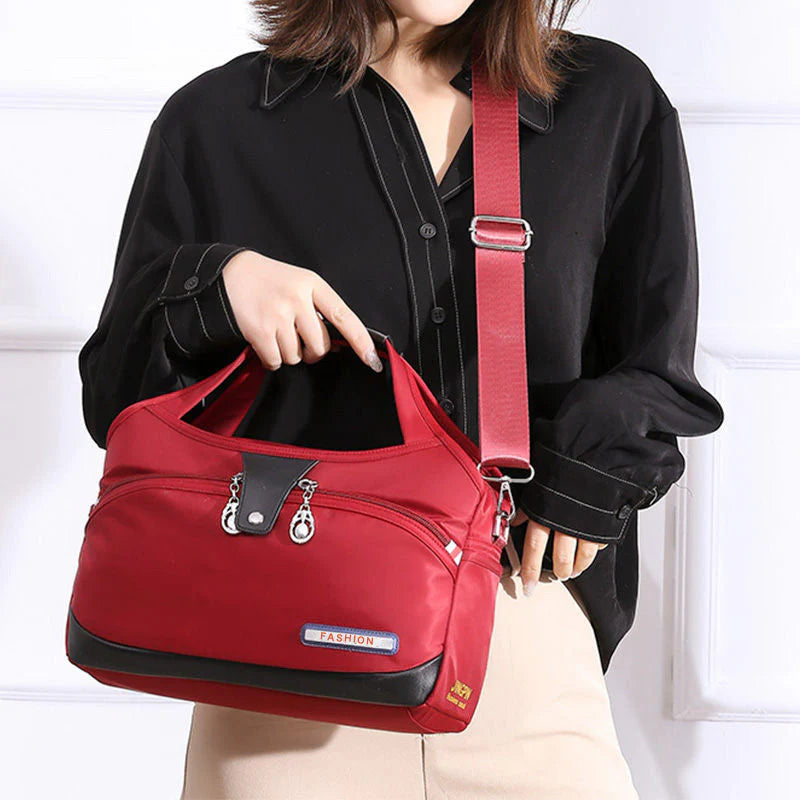 VaultChic Elegant Anti-Theft Tote Bag - top-down view showing organized interior pockets