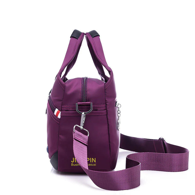 VaultChic Elegant Anti-Theft Tote Bag - model wearing bag crossbody style for security