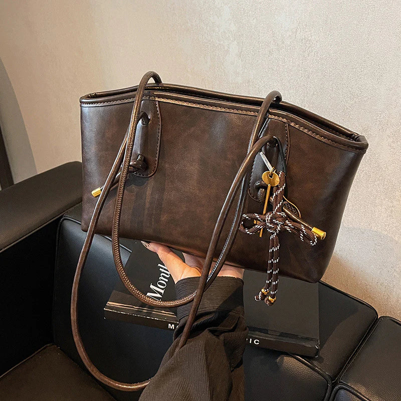 Velour Y2K Vintage Vibe PU Leather Shoulder Bag - main product hero view