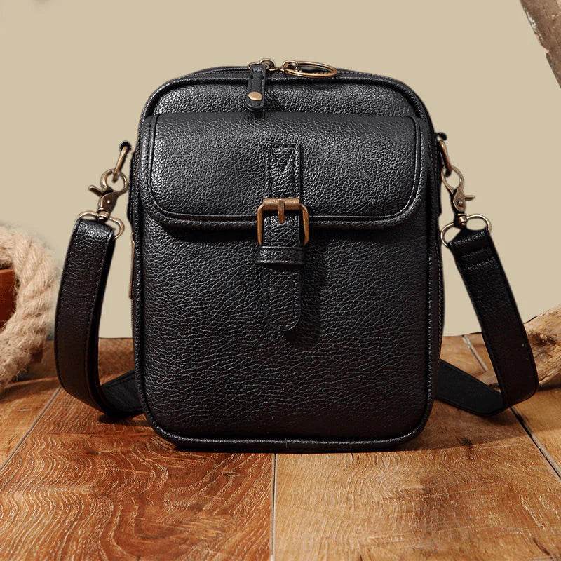 Vincross Vintage Mini Messenger Bag - interior compartment and pocket layout detail