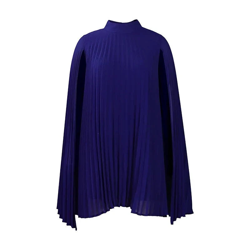 Zelinda Barchetti™ Elegancka sukienka plisowana z peleryną dla prostej elegancji